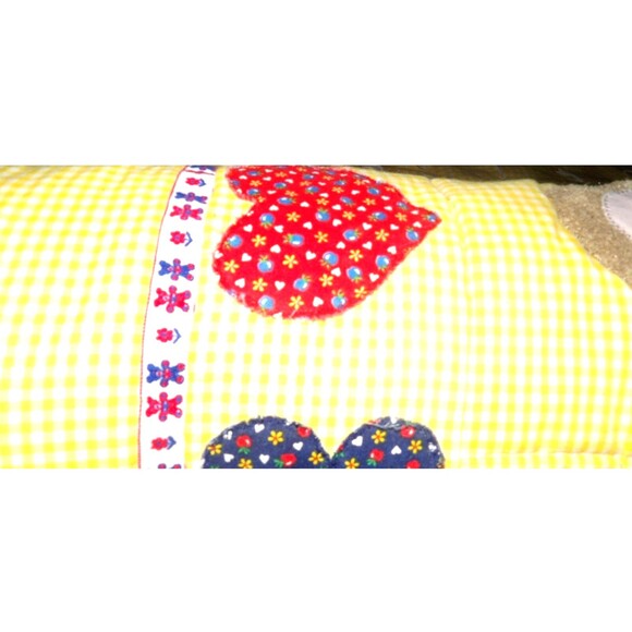 Gingham Goose 1970s Baby Quilt Blanket Handmade Teddy Bear RARE HTF Vintage Crib - Picture 7 of 10